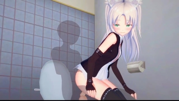 Azur Lane Petite Chick Quickie on Toilet Koikatsu Animation [Azur lane, BDSM, Games]
