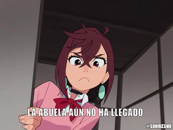 Momo inspecting his thing Sub Espanol Nekobot [2D, Dandadan]