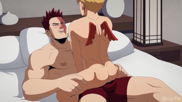 Endeavor and Hawks Tiny Blonde Dude Gets His Asshole Destroyed and Creampied [Cartoon, Yaoi]