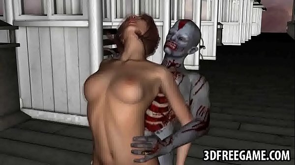 3d Ginger Sucks Cock and Gets Fucked By a Zombie [Hentai, Zombie]