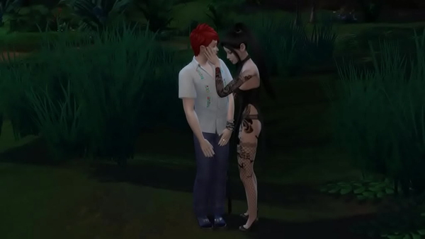 Tattooed Asian Drags Shy Freak Into The Forest And Fucks Him Dirty [Anime]