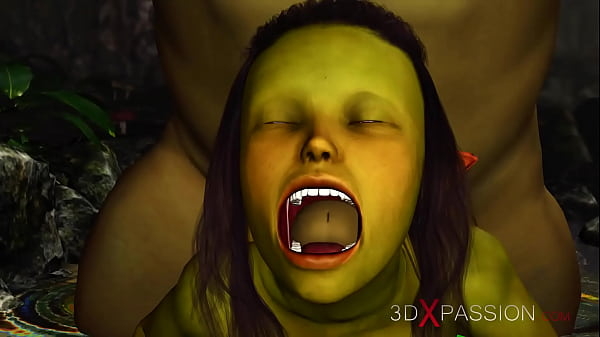 Green Monster Ogre Fucks Tough a Horny Female Goblin Arwen in the Enchanted Forest [Hentai, Monster]
