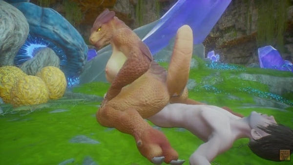 Teen Dude Fucks Big Dragon Scalie Girl [3D, Furry, Scalie]
