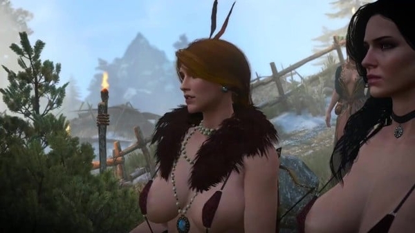 The Witcher 3 And Mods - Triss Merigold Playthrough #21 Ciri Bathouse Scene [The Witcher]