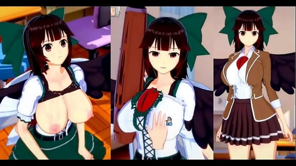 エロゲーコイカツ 東方 霊烏路空におっぱい揉みまくりH 3Dcg巨乳アニメ動画 東方プロジェクト ヘンタイゲーム [3D, Games]