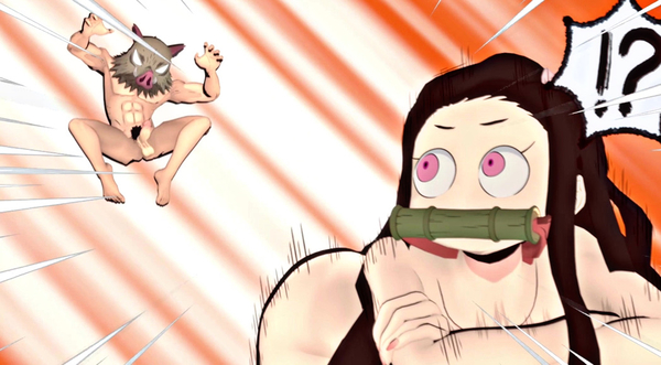 Nezuko getting fucked in the ass at demon slayer hotsprings (4K) [3D, Artists]