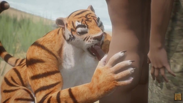 Wild Life Horny Tiger Fucks Human Dick With Her Furry Cunt [Furry, Wild Life, Yiff]