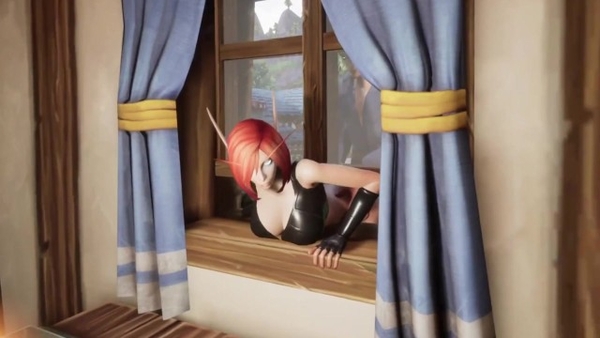 Elf Thieve Stuck On A Window Warcraft Hentai Parody [Elf, World of Warcraft]