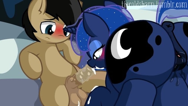 Princess Luna Swallows Cogs Cum After a Blowjob [My Young Pony (MLP)]