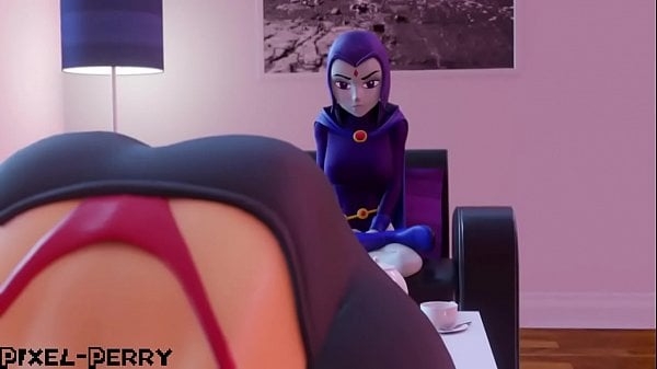 Futa Raven uses her big cock to penetrate horny Starfire in Teen Titans porn action [SFM, Yuri]