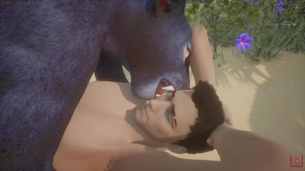 Anthro Black Panther Fucks Human Man in Wild Life [3D, Furry, Wild Life]