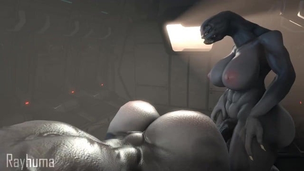 Surprises Lucky Time Sangheili Butt [Futanari, Halo, Hentai]