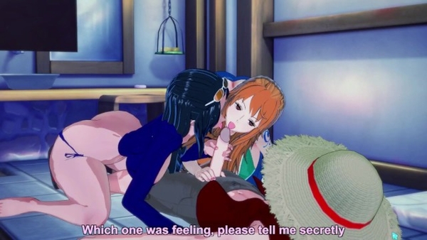 Nami and Robin Have Threesome With Luffy [3D, One Piece]