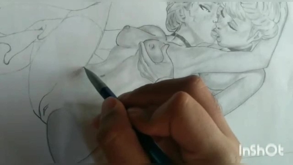Elsa and Anna - Drawing of naked sisters having fun [Frozen, Hentai, Yuri]