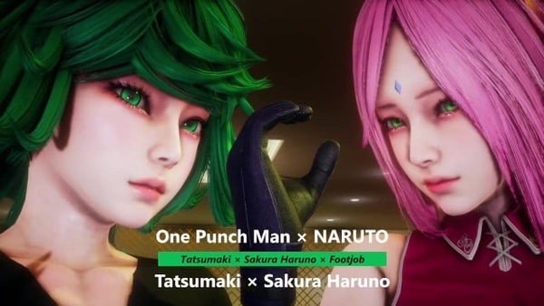 One Punch Man Naruto - Tatsumaki Sakura Haruno Footjob - Lite Version [Naruto, One punch man]
