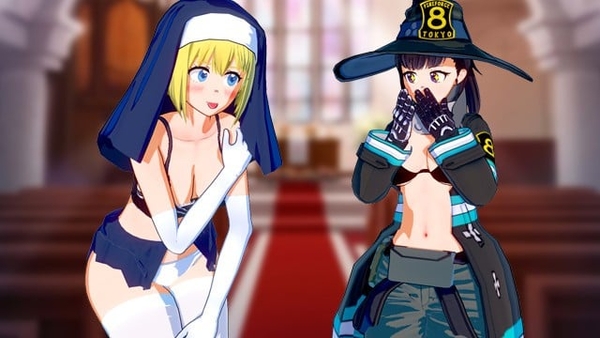 Nun Iris And Maki Oze Horny Nun Cant Resist Her Massive Futa Dick In Fire Force Hentai Porn [3D, Hentai]