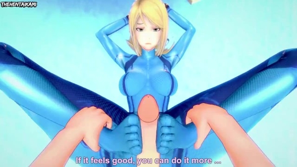 POV Hentai Footjob with Samus Aran [Metroid]