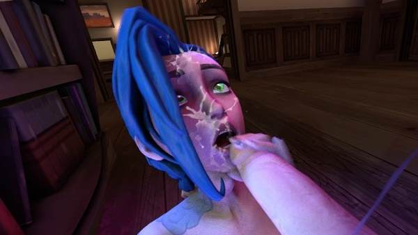 Jinx V Elsa Gagging In Library Horny Teenager Want Deepthroat Elsas Big Cock And Swallow The Cum [Disney]