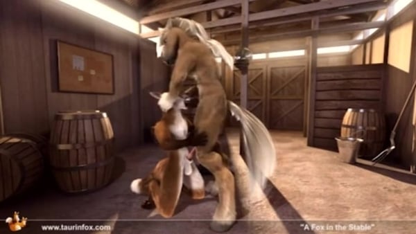 Horse Takes Care of a Fox in the Stable [Yaoi, Yiff]