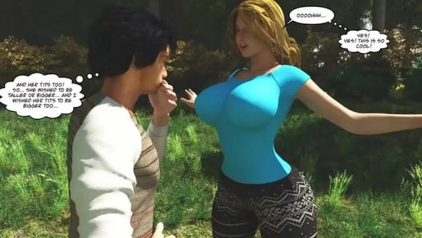Growth Wishes (full Re-edited)) [Breast expansion, Comics, Giantess]
