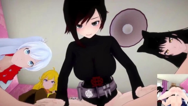 Rwby - Futa Ruby, Futa Yang, Futa Weiss, Futa Blake Extreme Ass Fuck Male Taker POV [Cartoon, Futanari, Rwby]