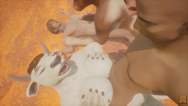 Wild Life Two Cow Sluts Enjoy Two Human Cocks Outdoor Orgy [Furry, Wild Life, Yiff]