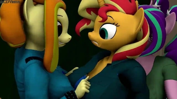 Sunset Shimmer x Adagio Dazzle x Aria Blaze - Getting Busy - Threesome [My Young Pony (MLP)]