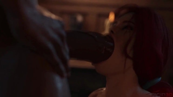 Triss Titfucks Huge Dick and Gets Facefucked [3D, The Witcher]