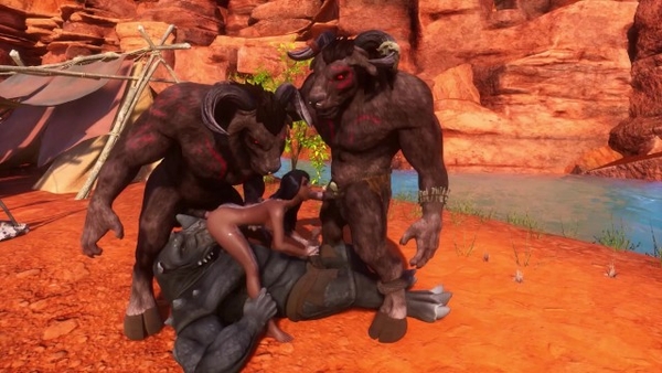 Maya Has Group Fuck With 3 Huge Cocks [SFM]