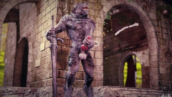 Werewolf Masturbating By Twitchyanimation Cumming [Monster, Werewolf, Yaoi]