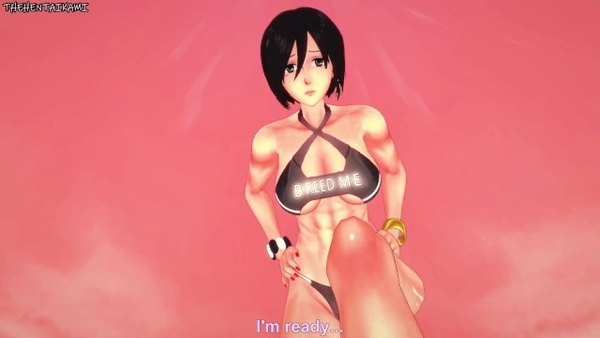 Mikasa Ackerman Gives You A Footjob At The Beach Attack On Titan Feet POV [Attack on Titan, Cartoon]