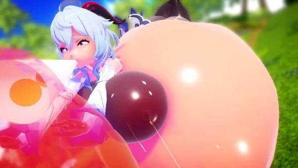 Ganyu And Big Delicious Slime Imbapovi [Belly Inflation, Breast expansion, Genshin Impact]