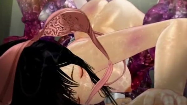 Busty Brunette is Fucked By Tentacle Monster on Public Toilet [Monster, Tentacle]