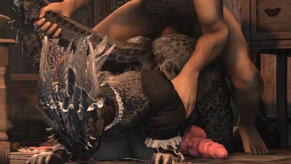 Scalie Skyrim Slut Fucks Male Asshole With Her Futa Dick [Futanari, Skyrim]