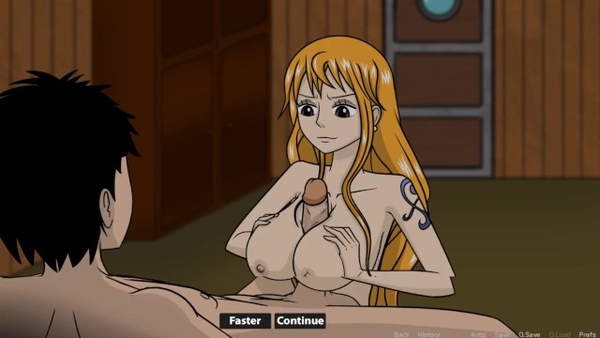 Nami - Busty slut fucks hard in a cabin in One Piece hentai porn [Cartoon, Futanari, Hentai, One Piece]