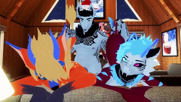 Furry Santa Fucks Lesbian Couple VR [Furry, Hentai, VR, Yuri]