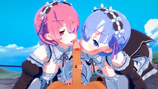 Re Zero: Threesome With Rem and Ram (3d Hentai) [3D, Cartoon, Games, Re Zero, Uncensored]