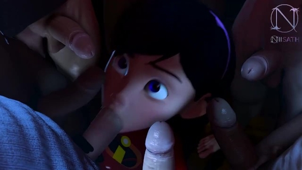 Violet Parr Giving Head To Numerous Men With Her Consent Incredibles Parody [Hentai, Incredibles]
