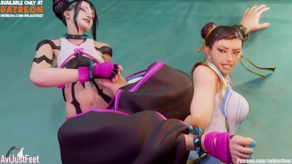 Chun Li Vs Juri Han Feet Tickle [Street Fighter]