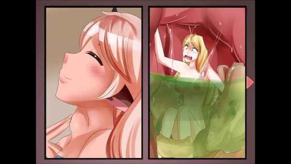 Eating a couple of naked teens in a sandwich in VORE hentai porn [Vore]