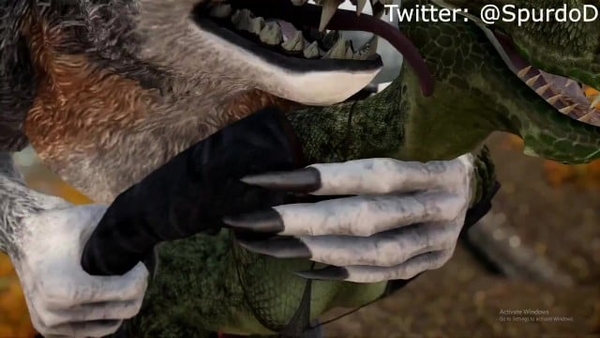 Argonian Has Fun With A Werewolf Skyrim Porn 3d Monster Hentai [3D, Scalie, Skyrim, Werewolf]