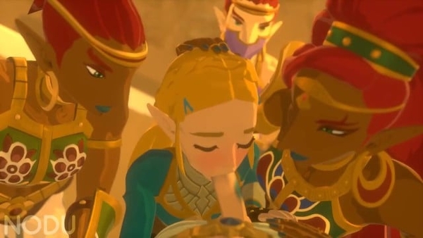 Zelda and Urbosa Suck Off Link (nodusfm) [3D, Hentai, Legend of Zelda]