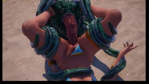 Tanya and The Tentacle Creature [Monster, Tentacle, Wild Life]