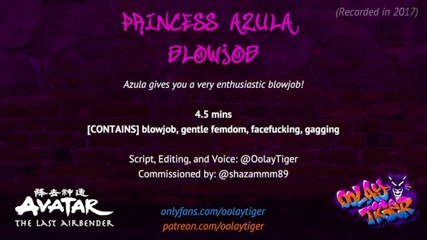 [avatar] Princess Azula Blowjob Sexual Audio Play By Oolay-tiger [Asmr, Hentai]