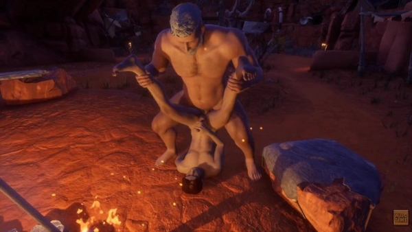 Nasty Life Big Dude Fucks Max on the Campfire [Hentai, Wild Life, Yaoi]