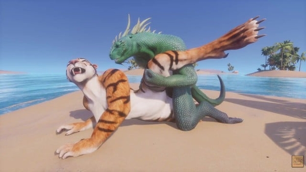 Wild Life Scaly Furry Porn Dragon With Tiger Girl [Hentai, Scalie, Wild Life, Yiff]