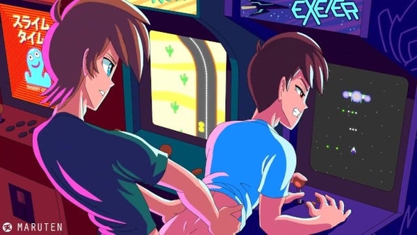 Shoot Em Up Gaymer Outside Maruten Yaoi Cartoon Twink Outdoor Homosexual Cartoon arcade Bareback [Hentai, Yaoi]
