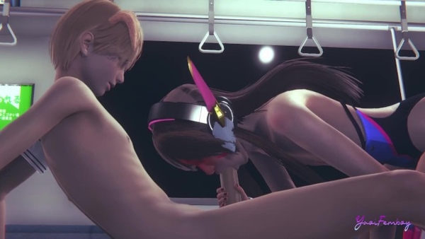 Overwatch Yaoi Femboy - Dva Handjob and Blowjob [Cartoon, Femboy, Overwatch, Yaoi]