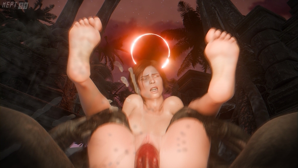 Lara Croft x Werewolf [3D, Tomb Raider, Werewolf]