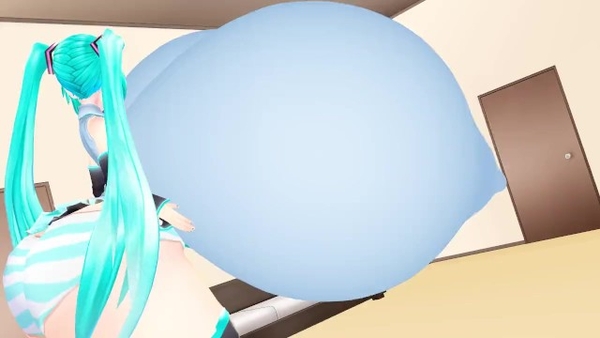 Miku Milk Breast Inflation Prank by: Imbapovi [Lactation]